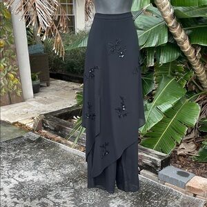 Dave and Johnny beaded skirt over pants